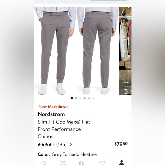 Flat front slim fit chinos - Picture 1 of 4